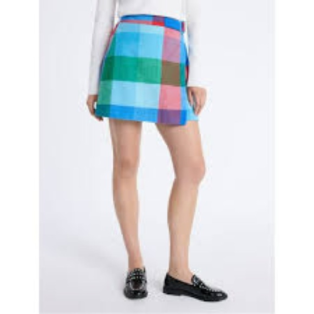 Multi-Color Plaid Mini Skirt - Blue, Green & Pink Sz 10 NWT
